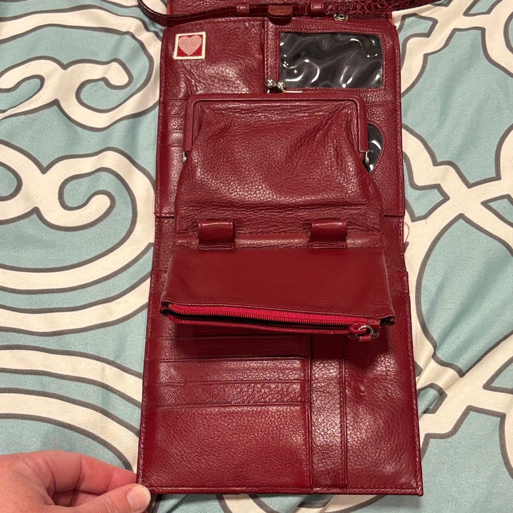 Brighton Red Croc-Embossed Leather Crossbody Bag - Picture 2 of 8